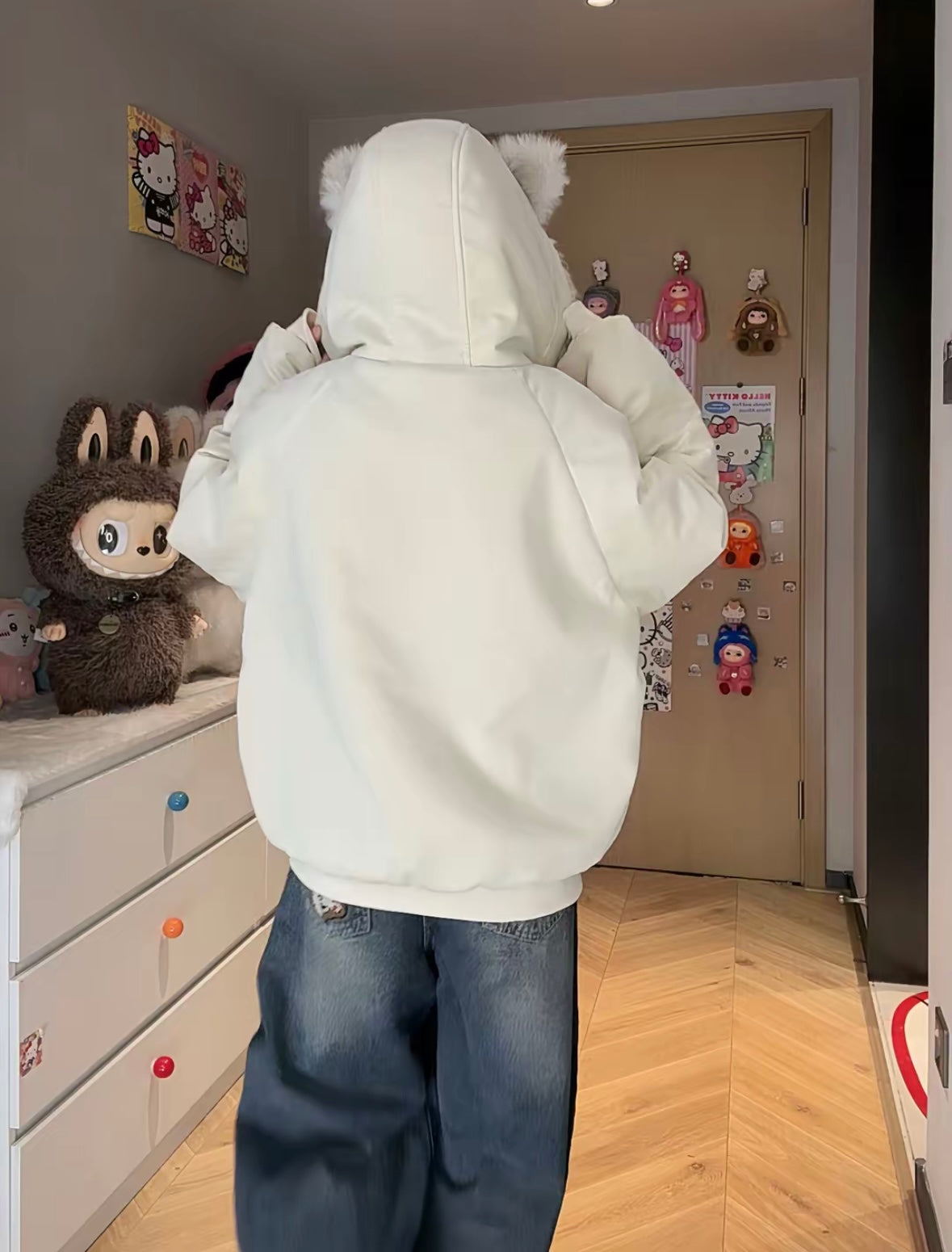 Kawaii Unisex Embroidered Plush Jacket