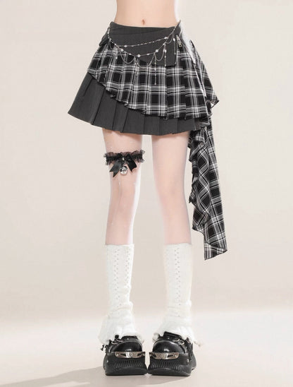 Silver Chain Plaid Pleats