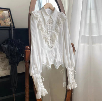 Charlotte Vintage-Style Lantern Sleeve Blouse