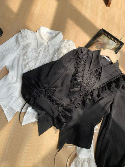 Charlotte Vintage-Style Lantern Sleeve Blouse