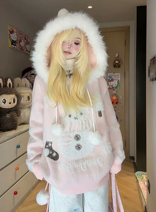 Miffy Hooded Plush Oversized Sweater