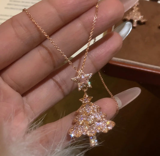 Christmas Tree Necklace&Earrings