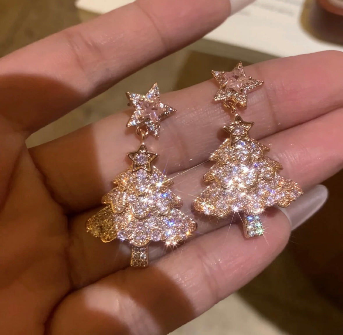 Christmas Tree Necklace&Earrings